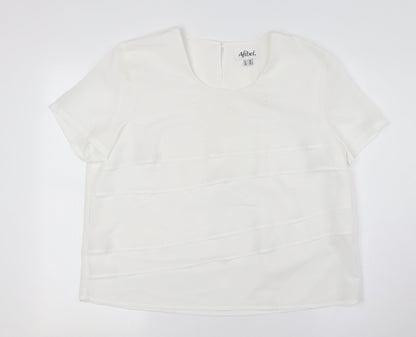 Womens UK Size 16 Afibel White Basic Button-Up