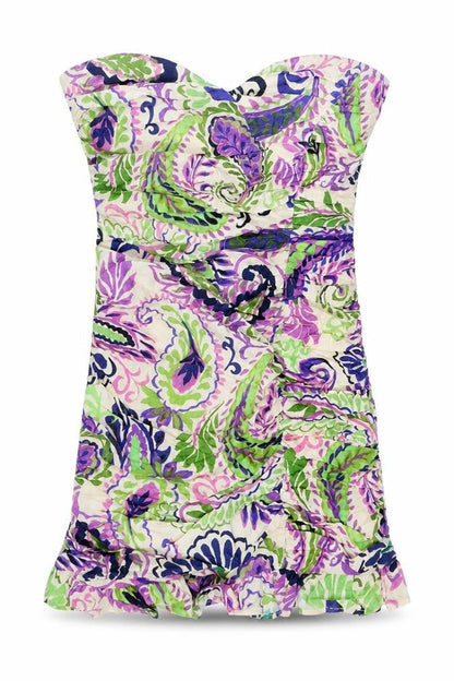 Zara Womens Multicoloured Linen Bodycon Size L Off the Shoulder Zip