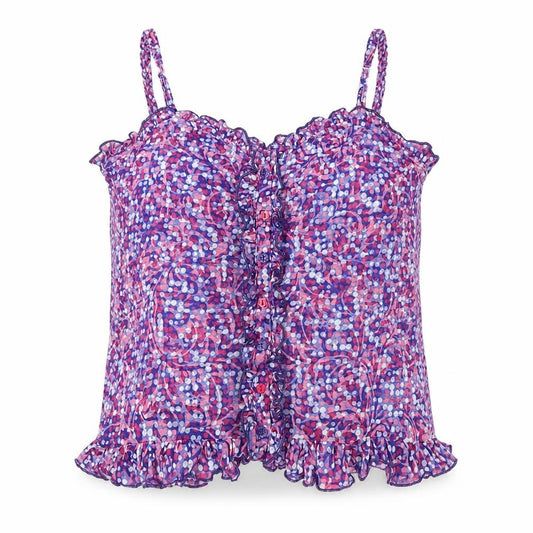 Per Una Womens Purple Polka Dot Cotton Basic Button-Up Size 12 Scoop Neck