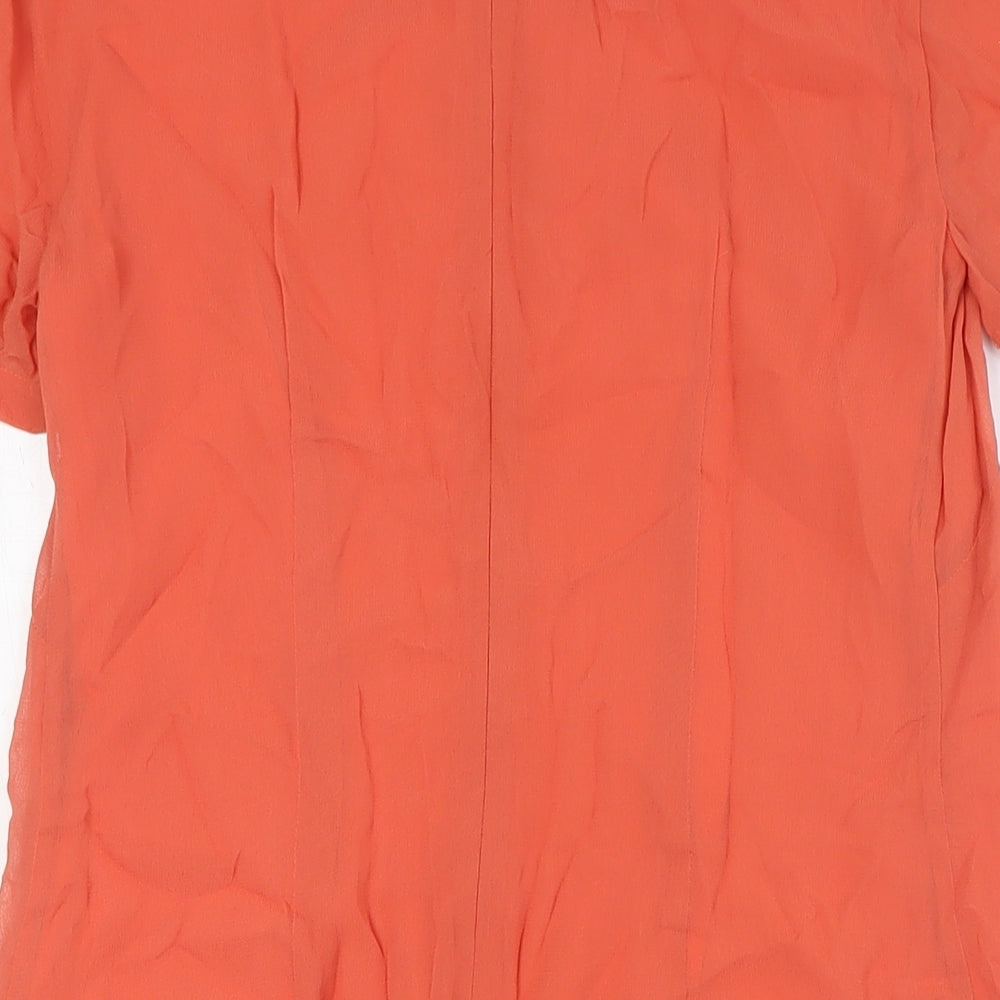 French Connection Womens Orange Viscose A-Line Size 10 Round Neck Zip