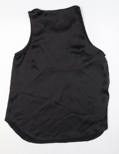 Womens UK Size M Zara Black Basic Button-Up