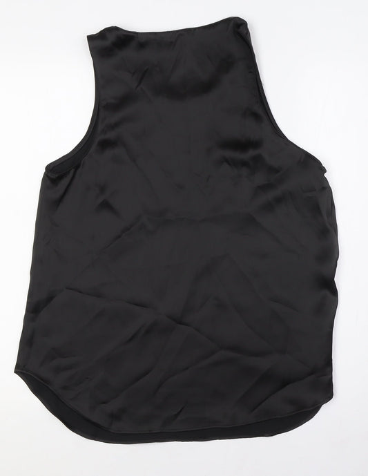 Womens UK Size M Zara Black Basic Button-Up