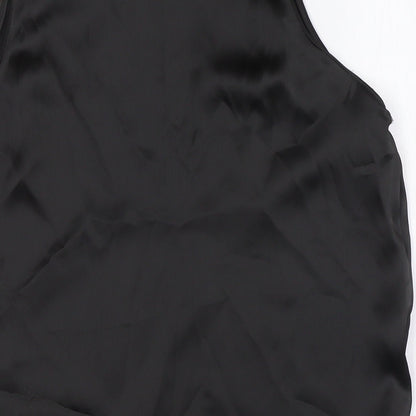 Womens UK Size M Zara Black Basic Button-Up