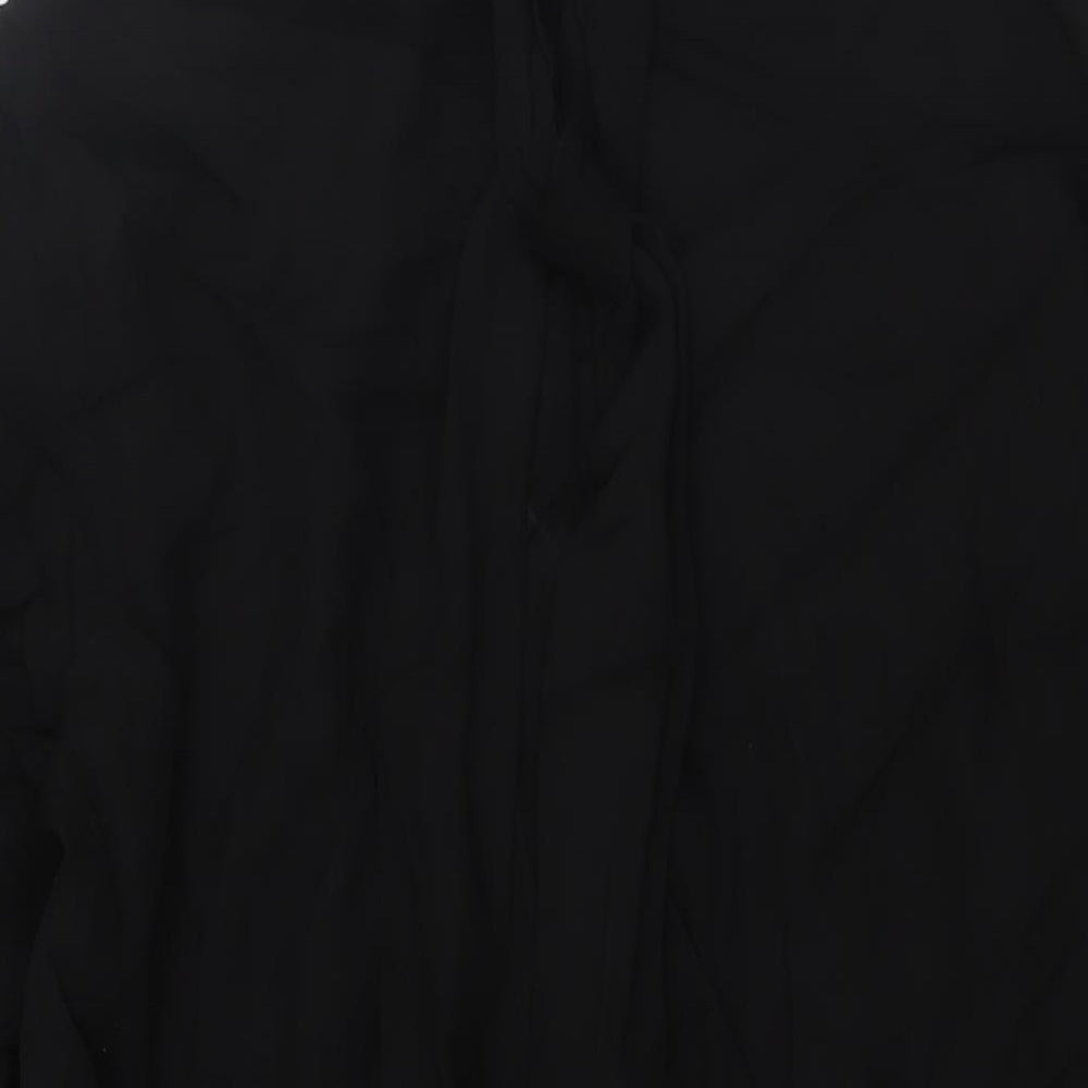 Zara Womens Black Viscose A-Line Size 2XL Collared Button