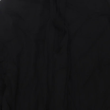 Zara Womens Black Viscose A-Line Size 2XL Collared Button