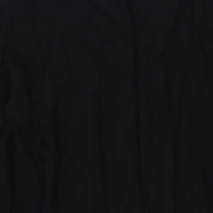 Zara Womens Black Viscose A-Line Size 2XL Collared Button