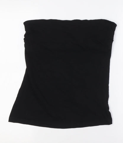 Womens UK Size M H&M Black Basic Button-Up