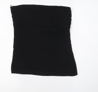Womens UK Size M H&M Black Basic Button-Up