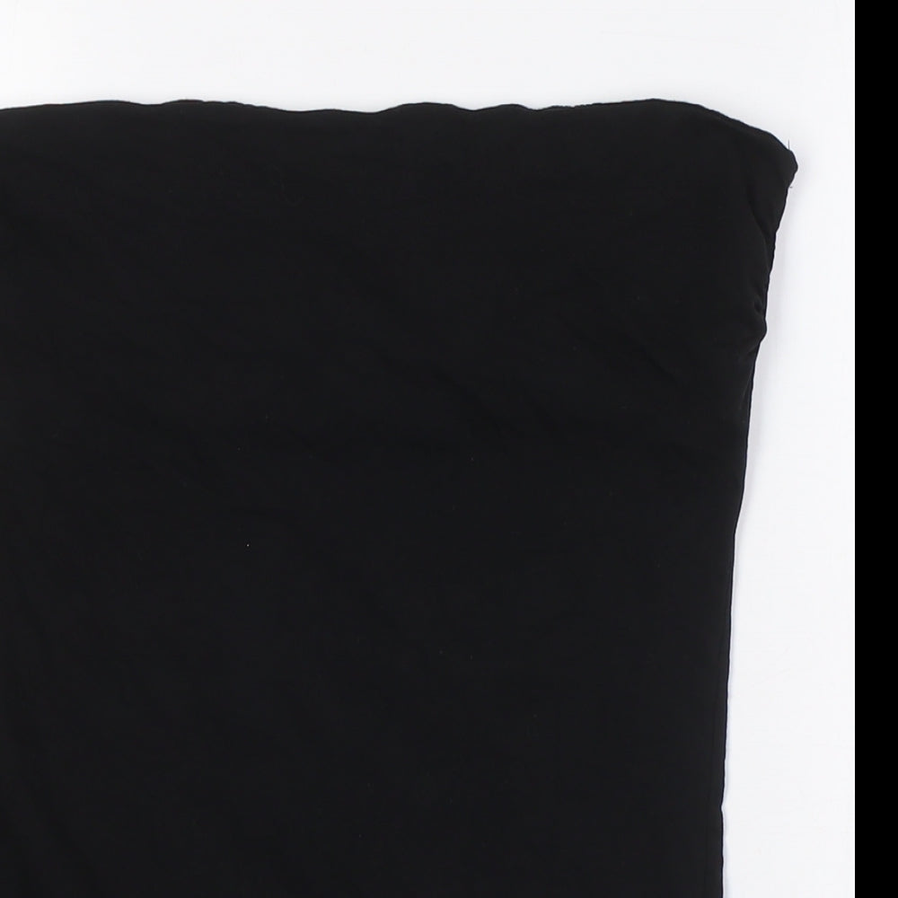 Womens UK Size M H&M Black Basic Button-Up
