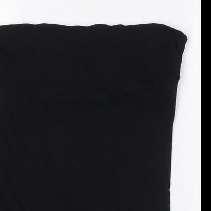 Womens UK Size M H&M Black Basic Button-Up