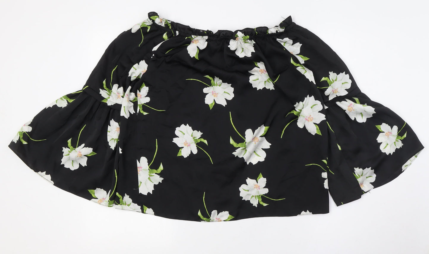 Womens UK Size 12 Dorothy Perkins Black Basic Button-Up