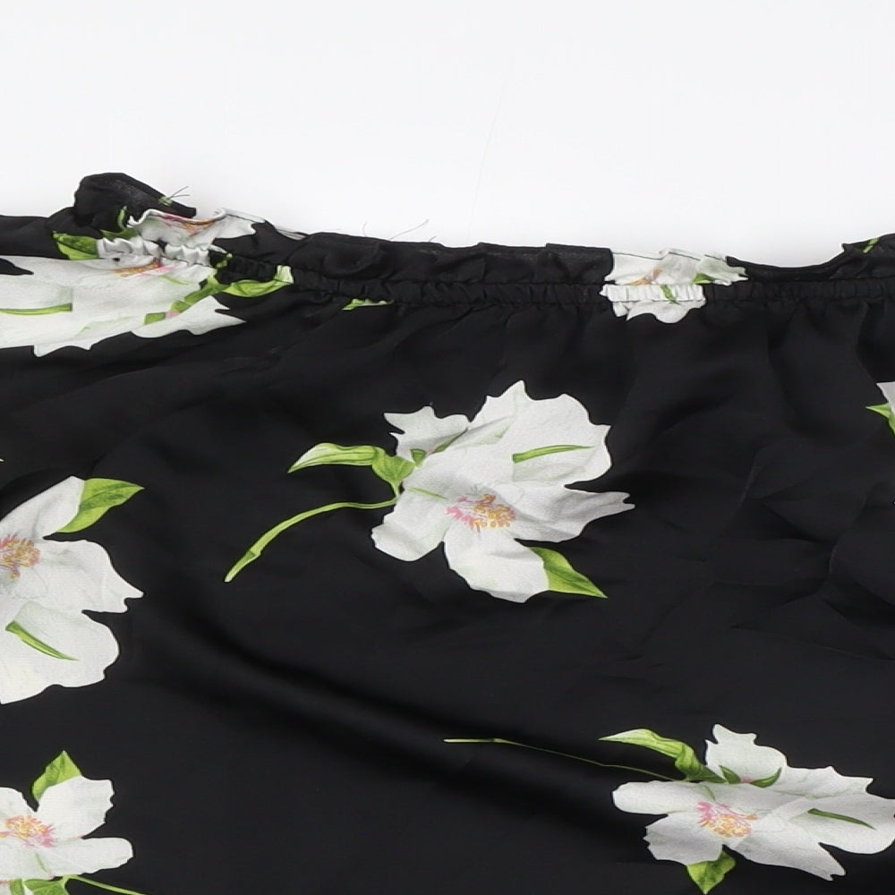 Womens UK Size 12 Dorothy Perkins Black Basic Button-Up