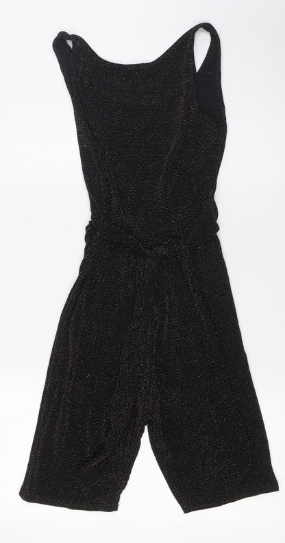PRETTYLITTLETHING Womens Black Polyester Playsuit One-Piece Size 10 L8 in - Sparkle