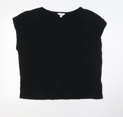 Womens UK Size 20 Marks and Spencer Black Basic Button-Up