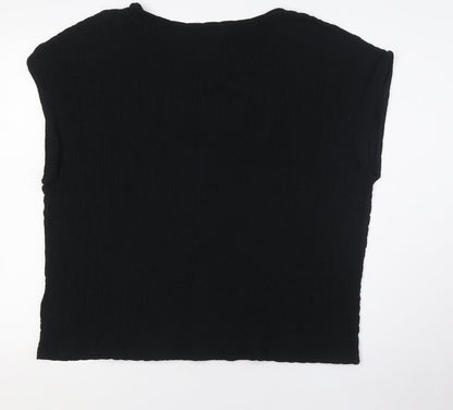 Womens UK Size 20 Marks and Spencer Black Basic Button-Up