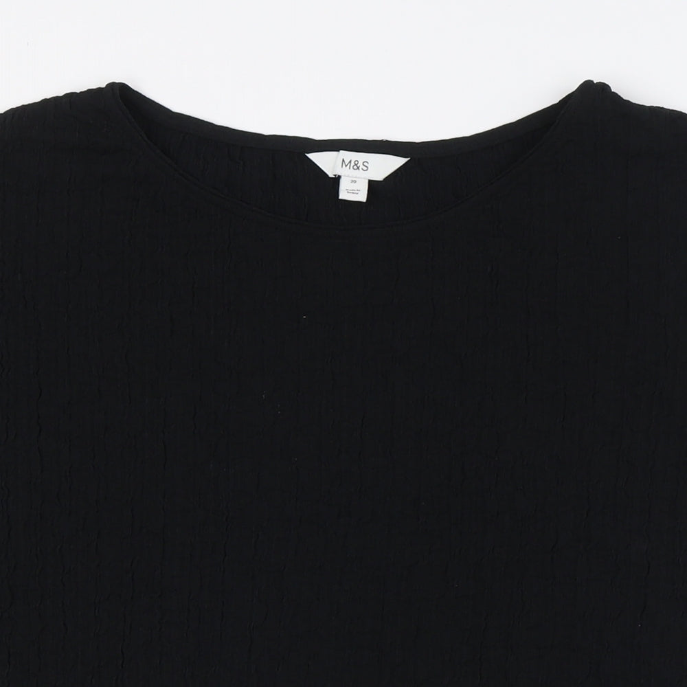 Womens UK Size 20 Marks and Spencer Black Basic Button-Up