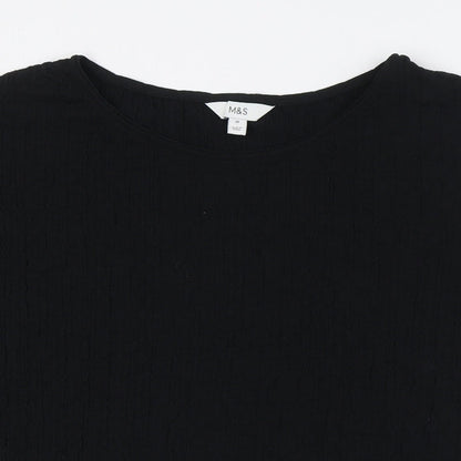 Womens UK Size 20 Marks and Spencer Black Basic Button-Up