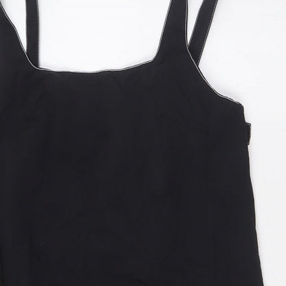 Topshop Womens Black Nylon A-Line Size 10 Square Neck
