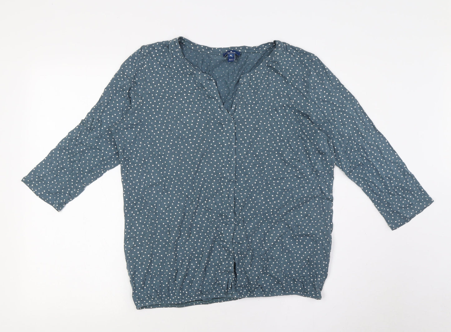 Womens UK Size XL TOM TAILOR Blue Basic Button-Up