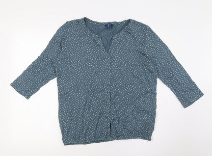 Womens UK Size XL TOM TAILOR Blue Basic Button-Up