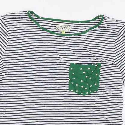 Womens UK Size 12 Heyton Blue Basic Button-Up