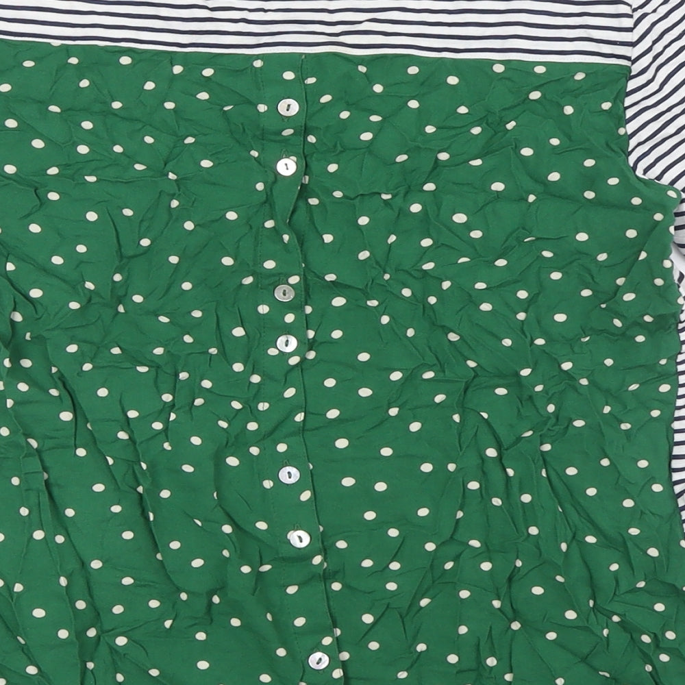 Womens UK Size 12 Heyton Blue Basic Button-Up