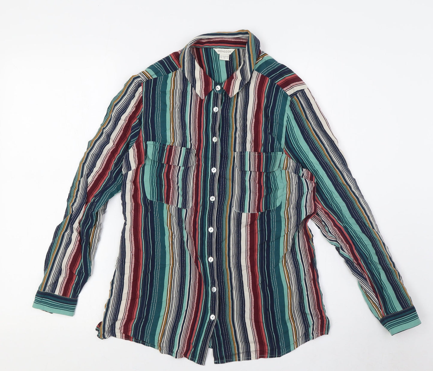 Womens UK Size 8 Monsoon Multicoloured Basic Button-Up