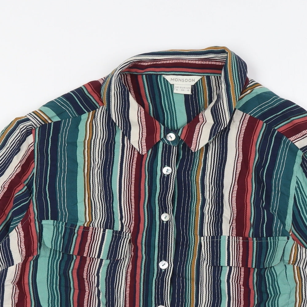 Womens UK Size 8 Monsoon Multicoloured Basic Button-Up