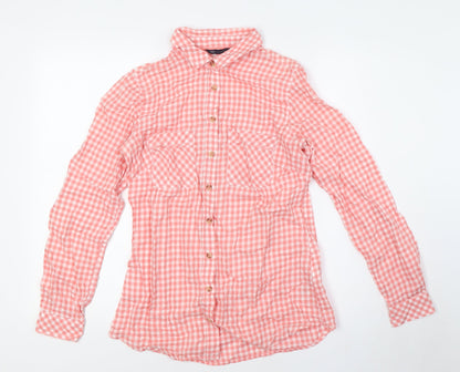 Womens UK Size 8 Marks and Spencer Red Basic Button-Up