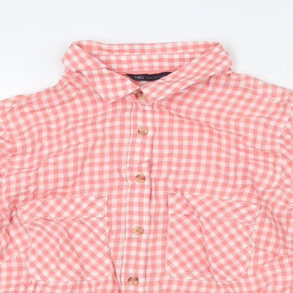 Womens UK Size 8 Marks and Spencer Red Basic Button-Up