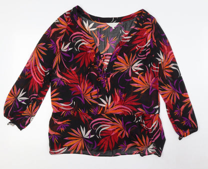 Womens UK Size 16 Debenhams Multicoloured Basic Button-Up