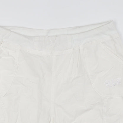 Halteks Womens White Cotton Basic Shorts Size XL L8 in Regular