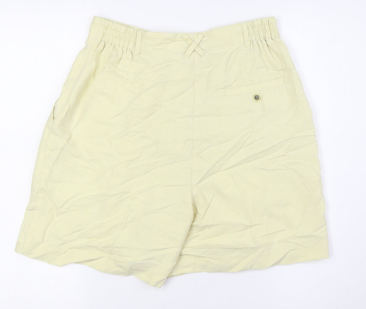Line UP Womens Yellow Polyester Basic Shorts Size M L6 in Regular Zip