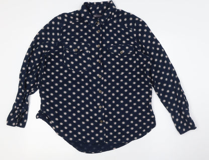 Womens UK Size 10 Marks and Spencer Blue Basic Button-Up