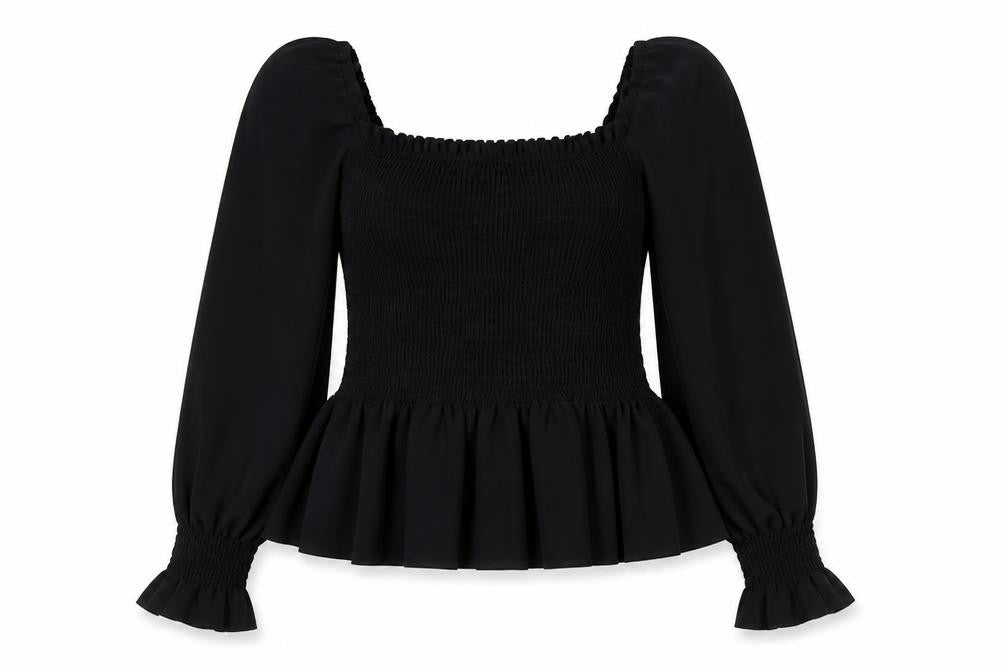 Womens UK Size 10 New Look Black Basic Button-Up