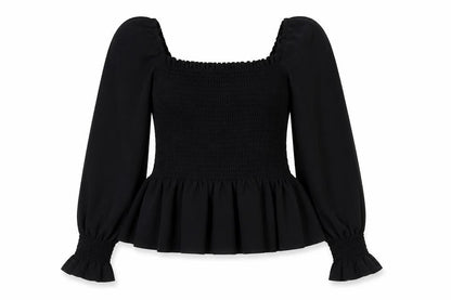 Womens UK Size 10 New Look Black Basic Button-Up