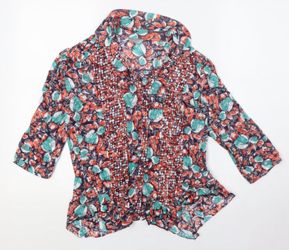 Womens UK Size 12 Per Una Multicoloured Basic Button-Up