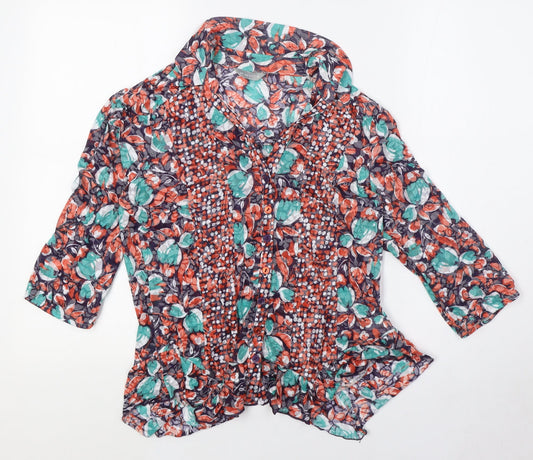 Womens UK Size 12 Per Una Multicoloured Basic Button-Up