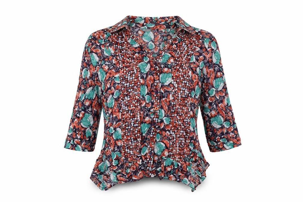 Womens UK Size 12 Per Una Multicoloured Basic Button-Up