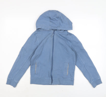 John Lewis Boys Blue Cotton Full Zip Hoodie Size 9 Years