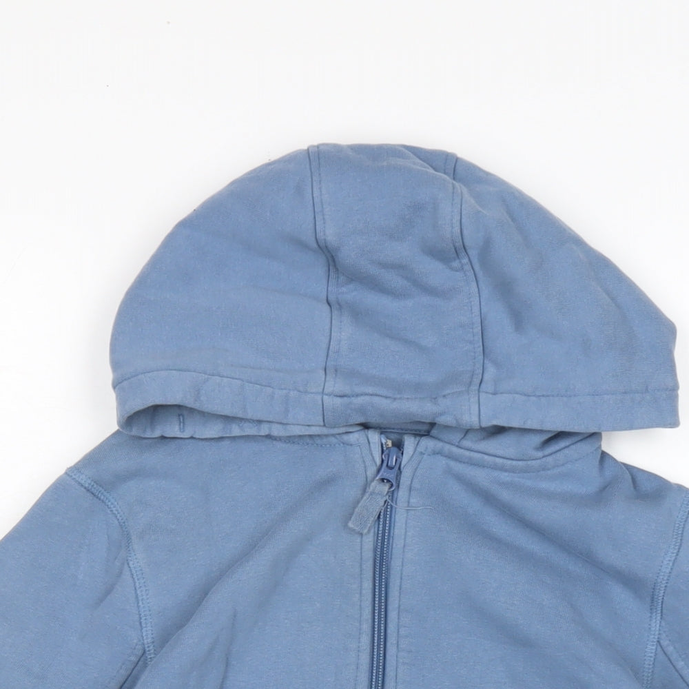 John Lewis Boys Blue Cotton Full Zip Hoodie Size 9 Years