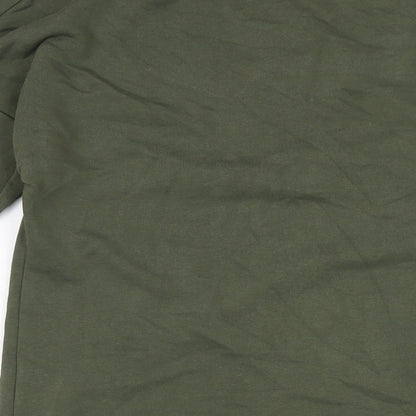 Dorothy Perkins Womens Green Cotton Jumper Dress Size 14 Crew Neck