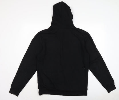 Il sarto Mens Black Cotton Pullover Hoodie Size M