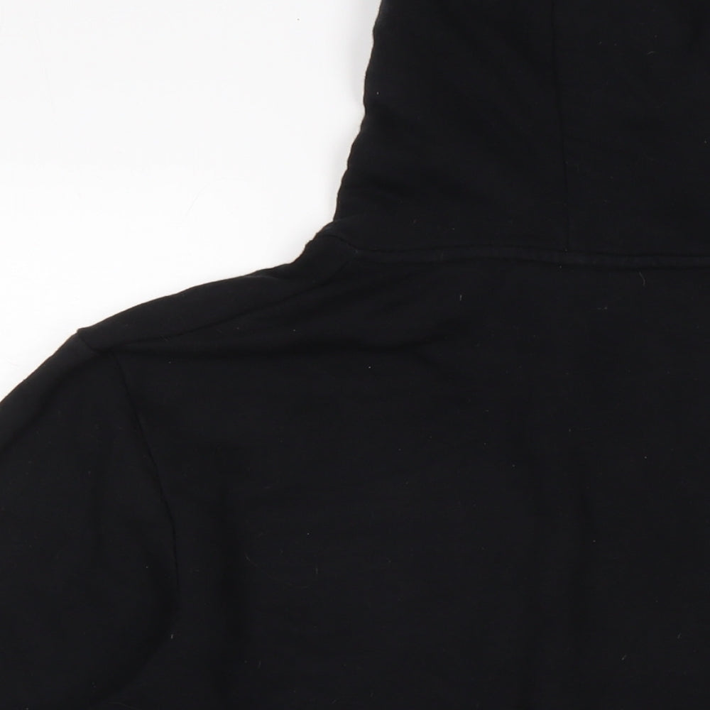 Il sarto Mens Black Cotton Pullover Hoodie Size M