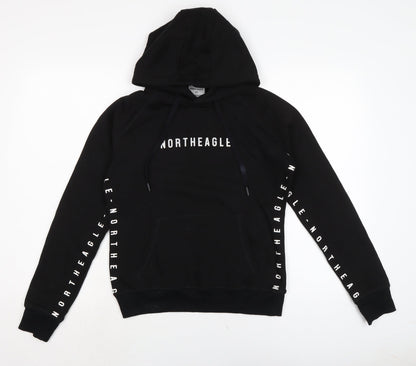 north eagle Womens Black Cotton Pullover Hoodie Size XS