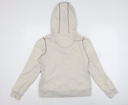 faithful & True Womens Ivory Cotton Full Zip Hoodie Size 12