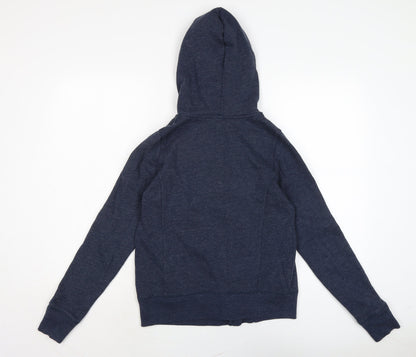 Hollister Womens Blue Cotton Pullover Hoodie Size M Button