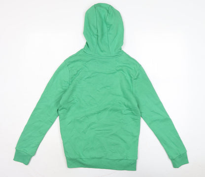 Marks and Spencer Boys Green Cotton Pullover Hoodie Size 12-13 Years