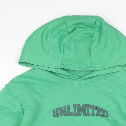 Marks and Spencer Boys Green Cotton Pullover Hoodie Size 12-13 Years