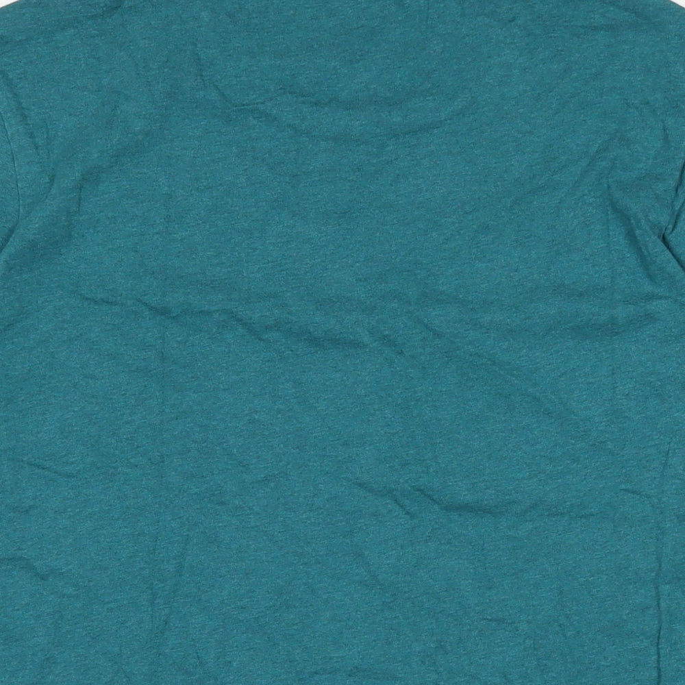 Marks and Spencer Mens Green Cotton T-Shirt Size LT Crew Neck